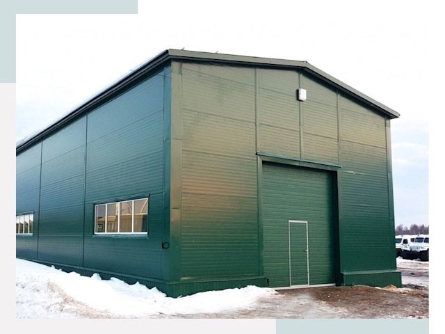 Двускатные ангары в Рославле